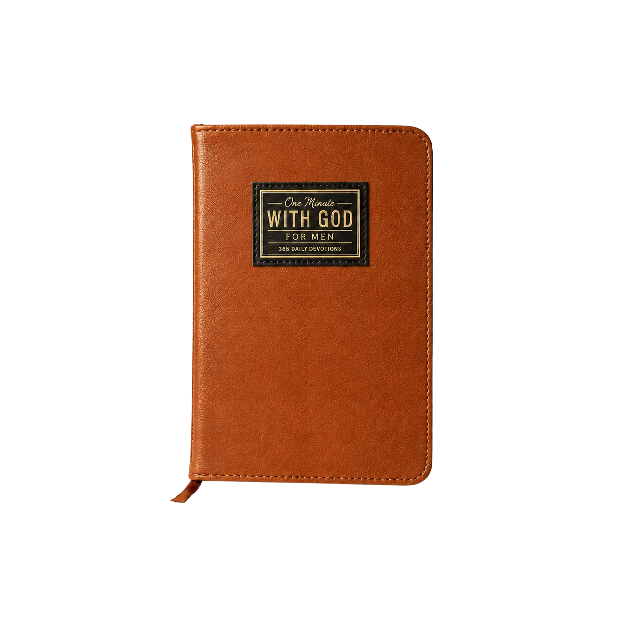 One Minute With God For Men — 365 daily devotions, cognac-brown leather cover